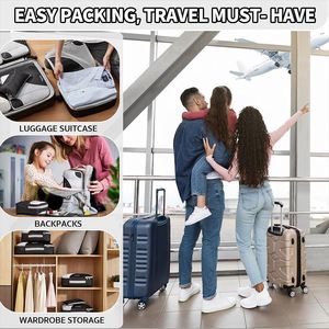 Ensemble de 7 cubes de rangement de voyage, sacs organisateurs de bagages à compression pour valise, vacances - Product Image 3