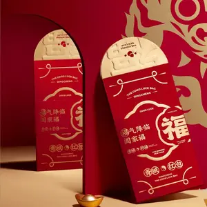 Fabbricazione busta rossa di lusso di vendita calda personalizzata stampa busta rossa carina