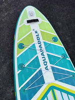 Planche à pagaie gonflable de couleur bleu-vert, en PVC et EVA durable, antidérapante, avec pompe supérieure pour le surf en eau libre