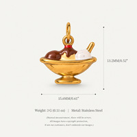 Breloques gourmandes miniatures en émail en acier inoxydable sur le thème des desserts adorables Manna pour la fabrication de bijoux