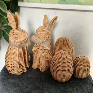 Figurine <span class=keywords><strong>Lapin</strong></span> <span class=keywords><strong>de</strong></span> Pâques Créative Faite à la Main Décor <span class=keywords><strong>de</strong></span> Knick-Knack pour la Maison Jardin Fête <span class=keywords><strong>de</strong></span> Pâques <span class=keywords><strong>Lapin</strong></span> <span class=keywords><strong>de</strong></span> Pâques Décorations <span class=keywords><strong>de</strong></span> Paille - Product Image 1