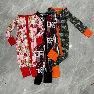 Zs 도매 서양 어린이 올인원 의류 풍선 디자인 생일 선물 유기농 대나무 지퍼 옷 아기용 - Product Image 2