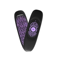 Super Mini modelo Air Mouse C120 retroiluminado 2,4G teclado inalámbrico Qwerty completo para Android TV Box Mini PC proyector Control remoto
