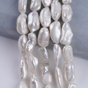 ลูกปัดน้ำจืดสีชมพูทรงกระดุม ขนาด 12-15 มม. รูตรงแบบบาร์โลว์ รูปทรงไม่สมมาตร ทำมือ สำหรับงาน DIY ขายส่ง - Product Image 2