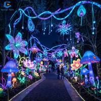 Installation de lanternes géantes lumineuses sur le thème du jardin botanique en cristal de glace fantastique pour festival floral et attraction nocturne