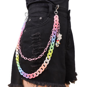 Cadena de Pantalones de Doble Capa de Resina Color Caramelo con Colgante de Muñeco de Nieve y Copo de Nieve, Cadena de Cintura Hip Hop, Accesorio de Moda Unisex - Product Image 2