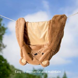 Lit pour animaux de compagnie en forme d'ours brun avec rembourrage en coton PP pour chats et chiens - Confort doux et respectueux de la peau - Product Image 2