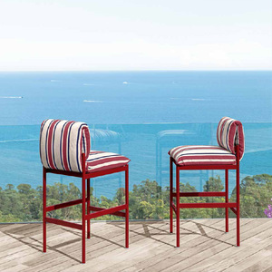 Taburetes altos de Metal para jardín de tela, muebles de exterior, cojines de tela con patas de Metal, taburete de mostrador - Product Image 2