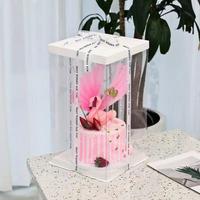 Boîte à gâteau carrée transparente en PET haute avec couvercle pour mariage