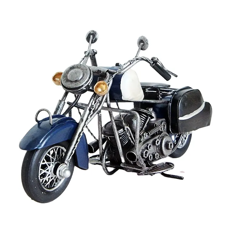Yiwu Best Selling Low MOQ Metal Old Motorbike Model Handicrafts Model Motorcycle for Home Accessories