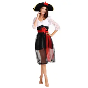 Halloween carnaval Cosplay tenue Sexy femmes bustier tubulaire robe adulte femme Pirate Costume
