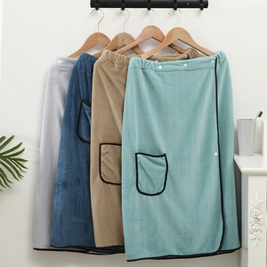 <span class=keywords><strong>Accappatoio</strong></span> in pile corallo da <span class=keywords><strong>uomo</strong></span>, molto venduto, asciugamano indossabile, regolabile, traspirante, morbido e assorbente, per bagno, spa, sauna, nuoto. - Product Image 4