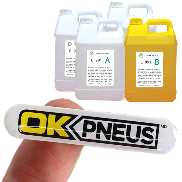 Duurzaam Drop Clear Epoxyhars 3D Doming Sticker Zachte Etiketten Logo Merk Hars