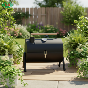 Griglia a <span class=keywords><strong>Carbone</strong></span> Portatile da 15 Pollici, Barbecue da Tavolo con Termometro e Camino per Campeggio, Patio e Tailgating - Product Image 1