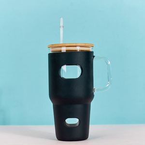 32oz Glass Car <b>Mug</b> With Handle and Silicone Sleeve for Office to Car Transition - Product Image 3