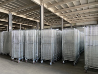 Conteneur à roulettes en acier à 3 faces pour la logistique industrielle, idéal pour les achats en gros