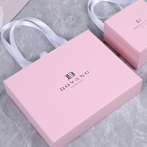 Boîtes à bijoux en papier rose personnalisées Boyang, boîtes cadeaux pour boucles d'oreilles avec pochette - Product Image 6