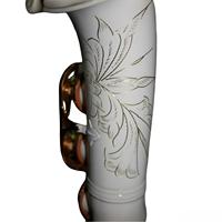 Saxophone alto Mi bémol laqué blanc avec clés laquées or, gravé à la main, instrument à vent en bois, vente en gros d'usine