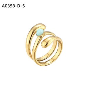 Anillo de Moda con PIEDRA NATURAL A0358 para Mujer, Joyería de Alta Calidad - Product Image 5