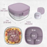 Boîte à lunch en verre multi-compartiments, couvercle hermétique anti-fuite, compatible micro-ondes, design pour une conservation fraîche et une organisation optimale des aliments