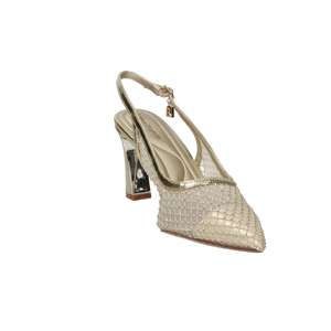 Laura Biagiotti Women's Slingback Pump Gold 8 Cm Heel Size 39 Mesh <b>Upper</b> - Product Image 4