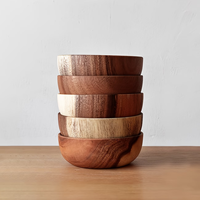 Grand bol en bois de 14 pouces, bols et assiettes en bois massif pour la nourriture, ensemble de bols à salade en bois