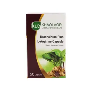 Ekstrak tanaman alami 100% Krachaidum Plus l-arginine ukuran 60 kapsul per kotak untuk orang dewasa makanan sehat dari pabrik di Thailand