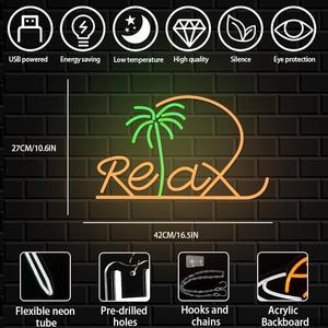 ป้ายไฟ LED นีออนใช้พลังงานจาก USB เพื่อการผ่อนคลายศิลปะตกแต่งผนังแบบหรี่แสงได้สำหรับสปาร้านเสริมสวยร้านนวดห้องเล่นเกมและห้องน้ำสำหรับผู้หญิง - Product Image 4