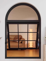 Ventana Vertical Abatible de Aluminio con Aislamiento Acústico, Estilo Retro Francés, para Dormitorio, Baño, Sala de Estar, Balcón, Ventana Pequeña