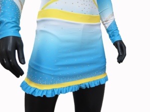 Chaud <span class=keywords><strong>Sexy</strong></span> Bretelles À Manches Longues Cheerleading Uniformes Avec Strass Étincelant Cheerleading Costumes - Product Image 5