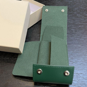 Top Version Leather <b>Watch</b> Packaging Box <b>Case</b> Luxury Single Original Gift <b>Watch</b> Box Set with Ripple Green Tote Bag - Product Image 1