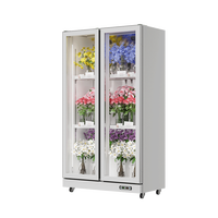 Refroidissement par air 800L 1000L 2 portes Réfrigérateur commercial pour présentoir de fleurs fraîches Réfrigérateur de stockage pour fleuriste