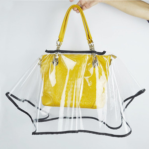 Logotipo personalizado transparente esmerilado EVA semitransparente mujeres protector impermeable bolso cubierta de lluvia productos de temporada de lluvia - Product Image 2