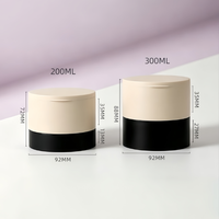 Pot à large ouverture avec couvercle à rabat et cuillère, adapté aux crèmes exfoliantes, argiles, soins capillaires, poudres cosmétiques, beurres corporels, en plastique rond, 200g-300g