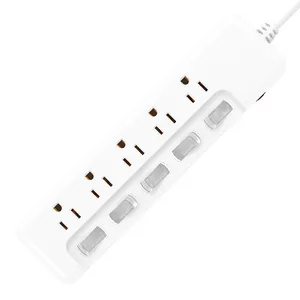 2023 New US Standard Socket Fashion White Electric Power Strips Home Office Charging Station 2ft Power Cord 2m