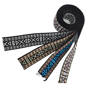 2-inch Wide 2.0mm Polyester Jacquard Webbing for Guitar Strap Double-sided <strong>Pattern</strong> Thick - Product Image 2