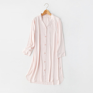 Abbigliamento da notte donna <span class=keywords><strong>taglie</strong></span> <span class=keywords><strong>forti</strong></span> <span class=keywords><strong>estivo</strong></span> camicia da notte a manica lunga stile Casual in morbido cotone un pezzo <span class=keywords><strong>pigiama</strong></span> adulto giapponese modello solido - Product Image 2