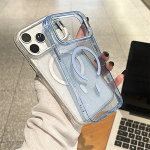 เคสโทรศัพท์แม่เหล็กแบบมีกลิตเตอร์สำหรับ iPhone 18 Pro Max 17 16 15 พร้อมกรอบป้องกันกล้อง ดีไซน์วิบวับ โปร่งใส กันกระแทก - Product Image 5
