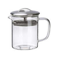 Théière en verre borosilicate avec infuseur, vente en gros d'usine personnalisée, 400 ml, 600 ml