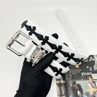 Ceinture à boucle en alliage blanc, motif litchi coloré, style artistique, pour hommes et femmes, mode rétro, motif vigne, pour jeunes