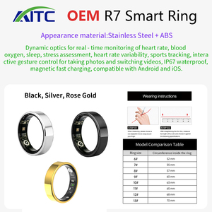 App-điều khiển ECG Vòng thông minh thép không gỉ ngủ Tracker với <span class=keywords><strong>Heart</strong></span> <span class=keywords><strong>Rate</strong></span>/Blood Pressure <span class=keywords><strong>Monitor</strong></span> IP67 cho các cặp vợ chồng cử chỉ - Product Image 6