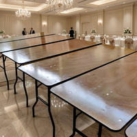 Nouvelle table rectangulaire pliable de style américain et européen de 1,8 m, Bjflamingo, table de banquet de mariage pour hôtel