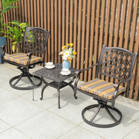 Ensemble table et chaises de style minimaliste moderne pour l'extérieur, fabriqué en Chine, pour patios, balcons, jardins, terrasses, chaise pivotante en aluminium moulé