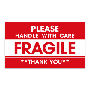 Etiquetas Adhesivas Rojas de Advertencia de Frágil para Envíos y Embalajes, Forma Rectangular, Prohibido Doblar, Apto para Supermercados - Product Image 6