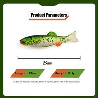 Appât souple en PVC imprimé en 3D à effet lumineux Alpha, 19 mm, 0,2 g, leurres artificiels en plastique imprimés en 3D pour le marlin dans les rivières, les lacs et les cours d'eau