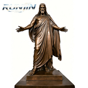 Figura Religiosa Personalizada de Bronce, Sagrado Corazón de Jesús, Escultura Metálica Fundida a Tamaño Real, Tamaños Grandes para Iglesia, RJ-84 Premium Ti - Product Image 5