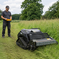 Livraison gratuite, moteur diesel CE EPA, machine à couper l'herbe tout-terrain, chenilles en caoutchouc agricoles, tondeuse à gazon robotisée télécommandée