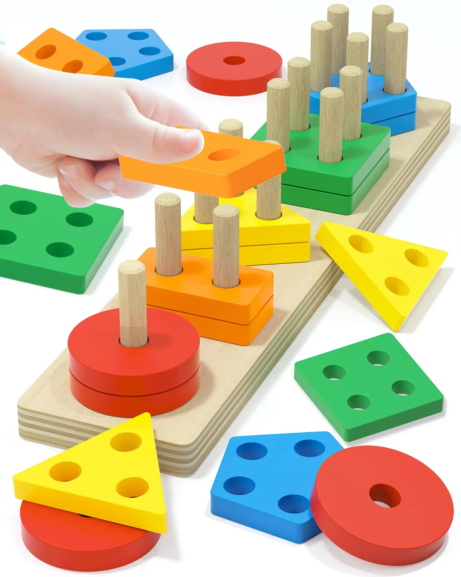 Latest Design Wooden Multi Shape Colorful Game For Kids Memory Sharping Children Game for Learning Brain Teaser Education Game