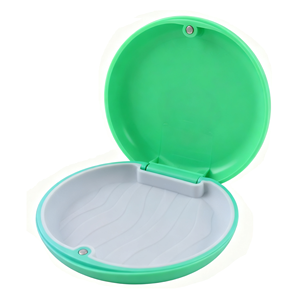 Estuche Delgado para Retenedor de <span class=keywords><strong>Ortodoncia</strong></span>, Caja para Alineadores Dentales de Higiene Bucal, Plástico Blanco/Silicona/ABS+silicona 88x88x22mm con Logotipo - Product Image 5