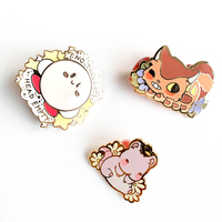 Épinglette personnalisée en métal avec impression UV, motif dessin animé mignon, plaqué or, pour revers de veste